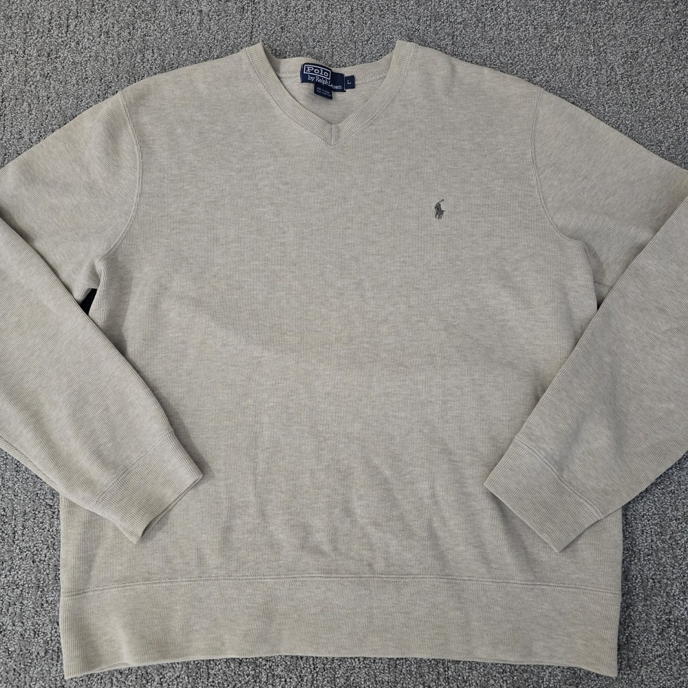 Ralph Lauren Men's V-Neck Sweater in Light Gray